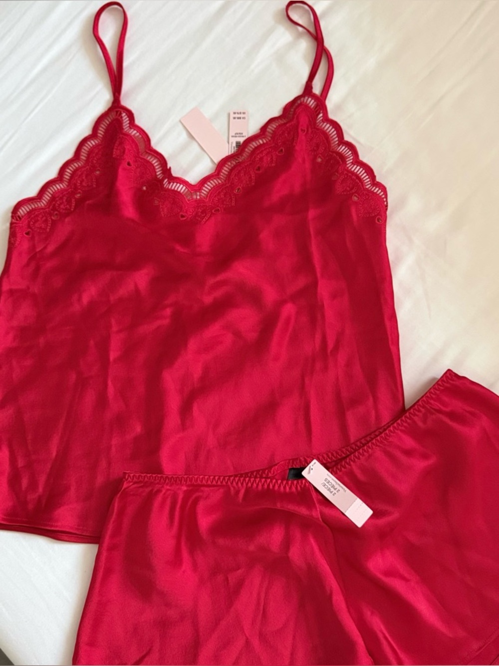 [SOLD] NWT Victoria’s Secret Dream Angels satin lace cami top and shorts set